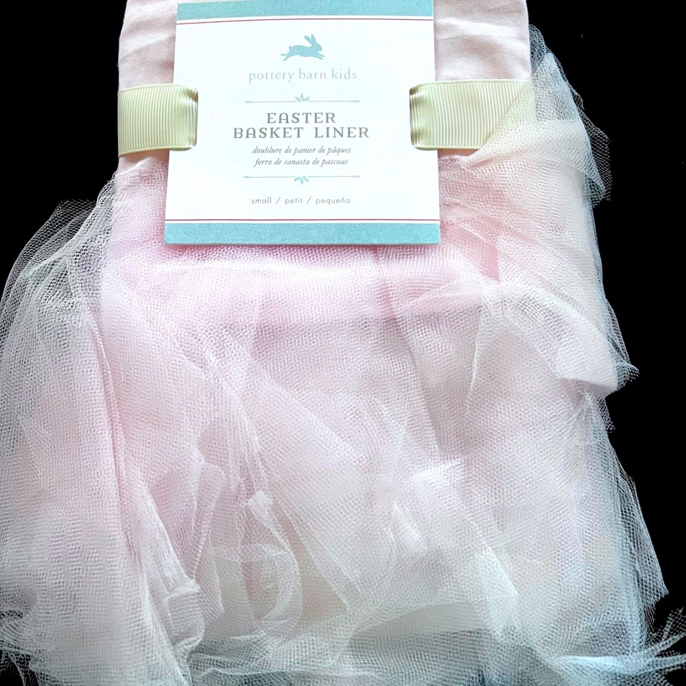 NWT Pottery Barn Kids pink tulle Sabrina Easter basket liner
